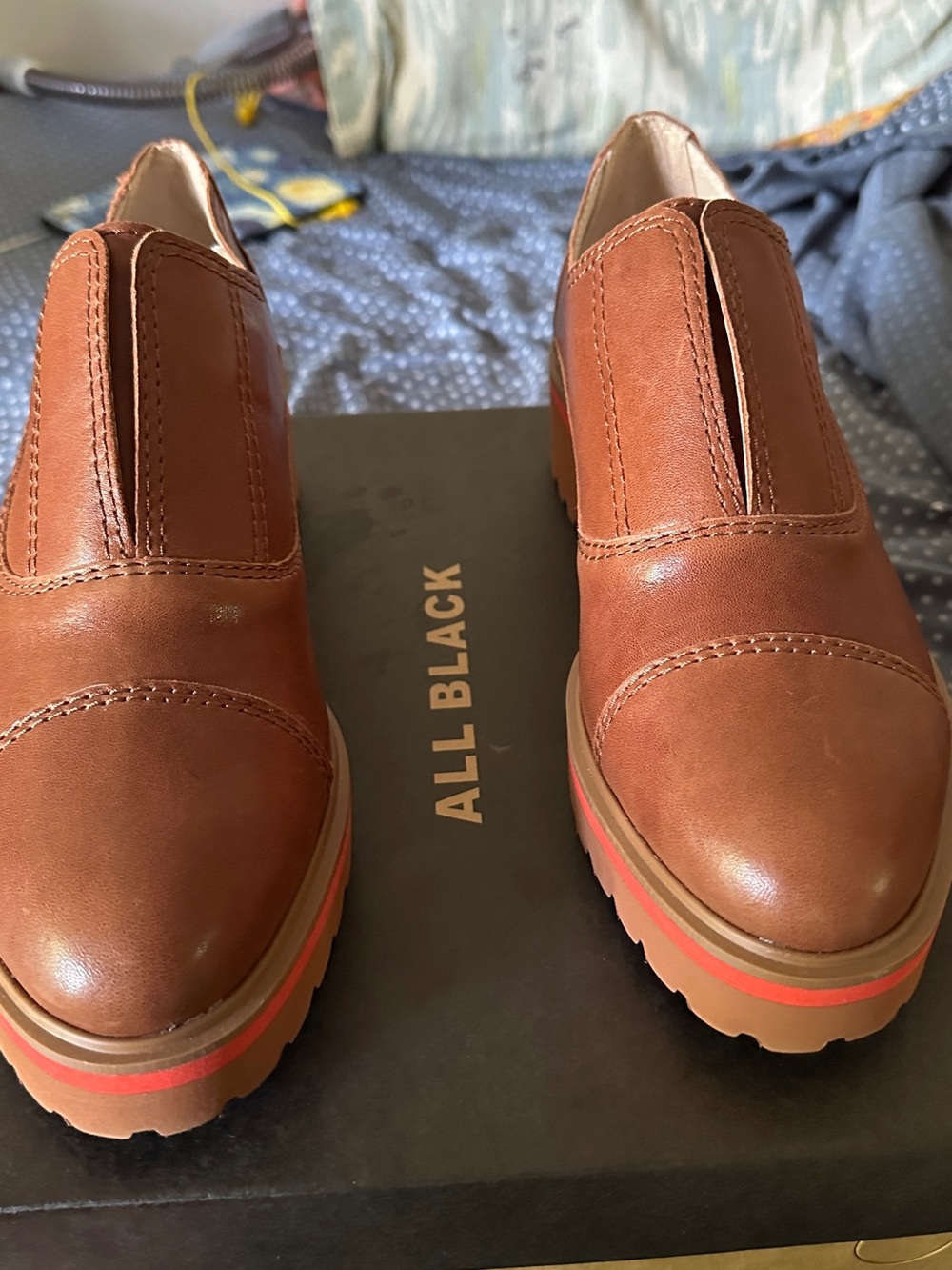 ALL BLACK BRAND: Cowman Lugg 23 Rich brown with orange accent on sole.New in box